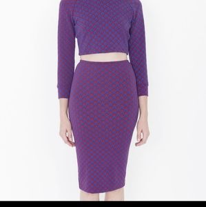 American Apparel Crop Top and Pencil Skirt Set
